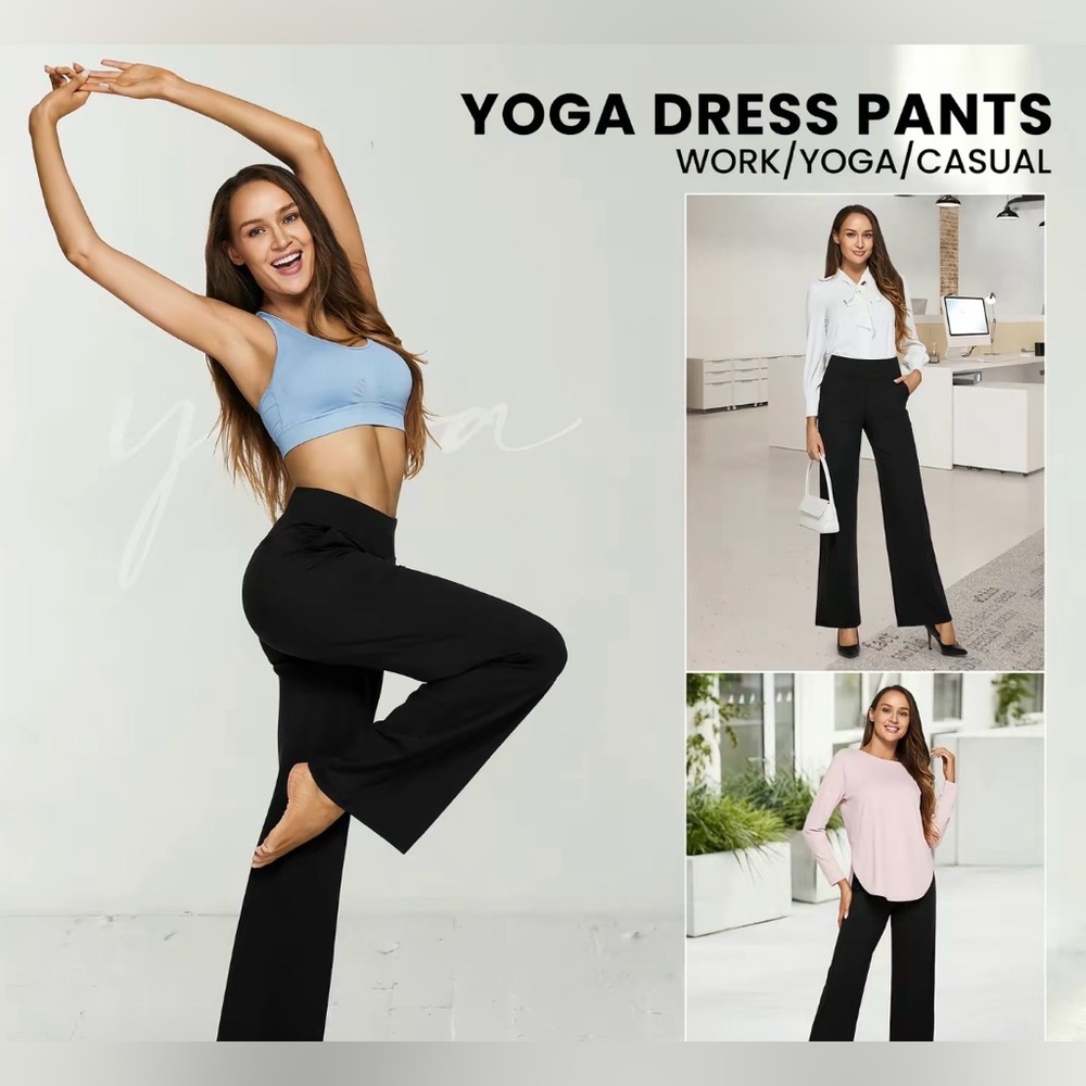 G4Free Wide Leg Pants – Black – Size Large Petite – 29” Inseam